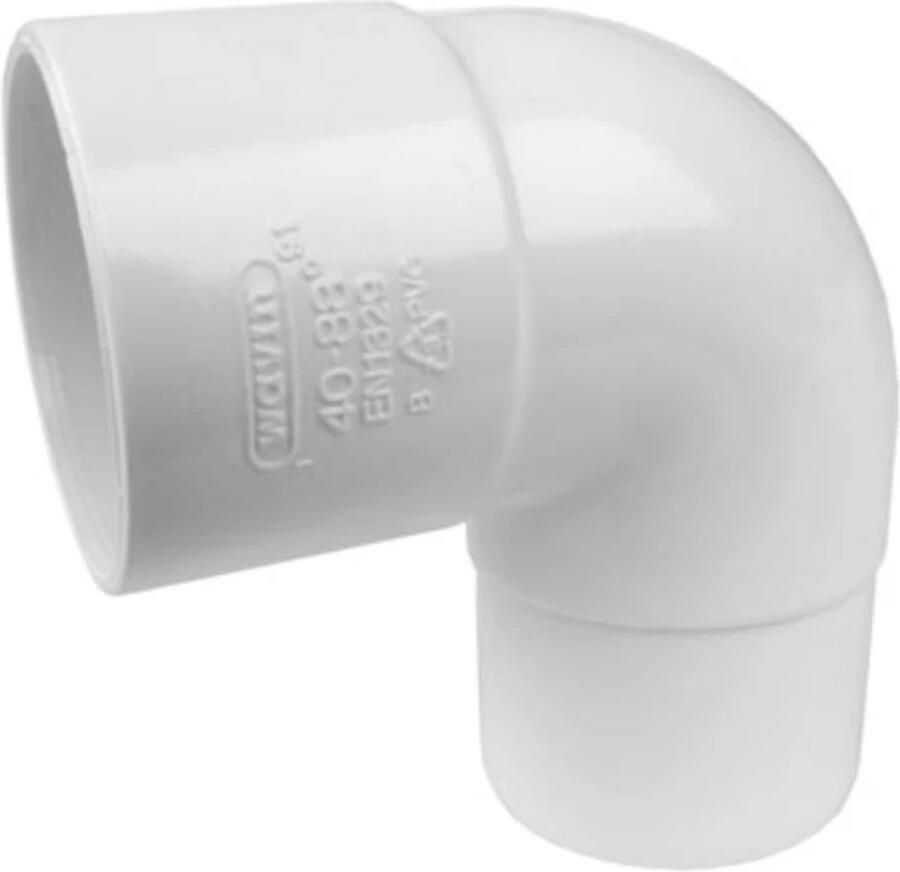 Wavin Wadal PVC bocht 90° mof-spie lijm 50mm wit (3201105009)