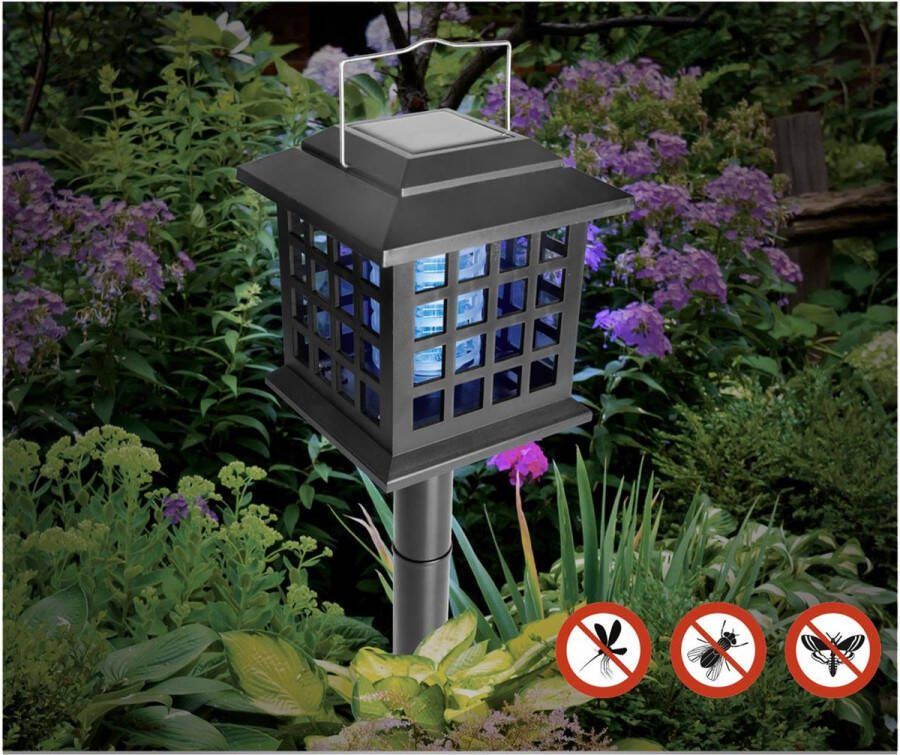 WDMT 3 in 1 Anti Muggenlamp voor Buiten Solar LED Lamp 25 5 x 10 x 10 cm Muggenvanger Anti Muggen Lamp Zwart