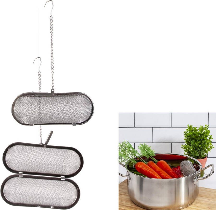 WDMT RVS Kruidenbuil Kruiden infuser Filter voor kruiden Kruidenfilter infuser Zilver