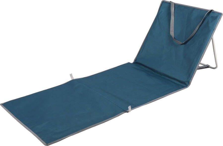 WDMT Strandmat met Rugleuning 158 x 51 x 45 cm Opvouwbaar Campingstoelen Strandmatten Strandstoel Inklapbaar Draagbaar Tas Campingstoel Strandmatten Blauw