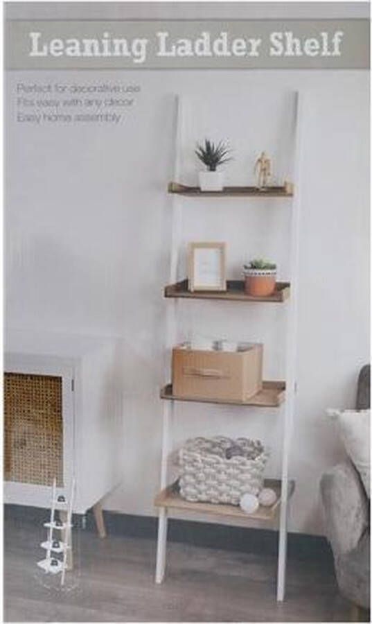 ZD Trading Wandrek 168 x 42 x 36 5 cm -4 Planken-model- wit