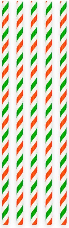We Fiesta Wefiesta Papieren rietjes groen wit rood gestreept 20 stuks