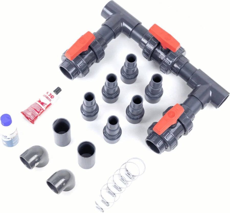 W'eau Bypass kit voor zwembad warmtepompen inclusief 2x 1 5m zwembadslang 38mm