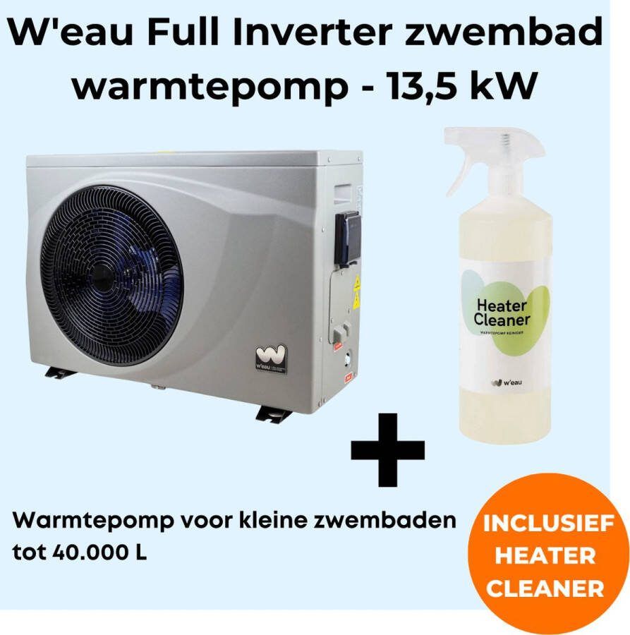 W'eau Full inverter zwembad warmtepomp 13 5kW Warmtepomp zwembad Zeer lage geluidsniveau voor zwembaden tot 40.000L Inclusief Heater Cleaner