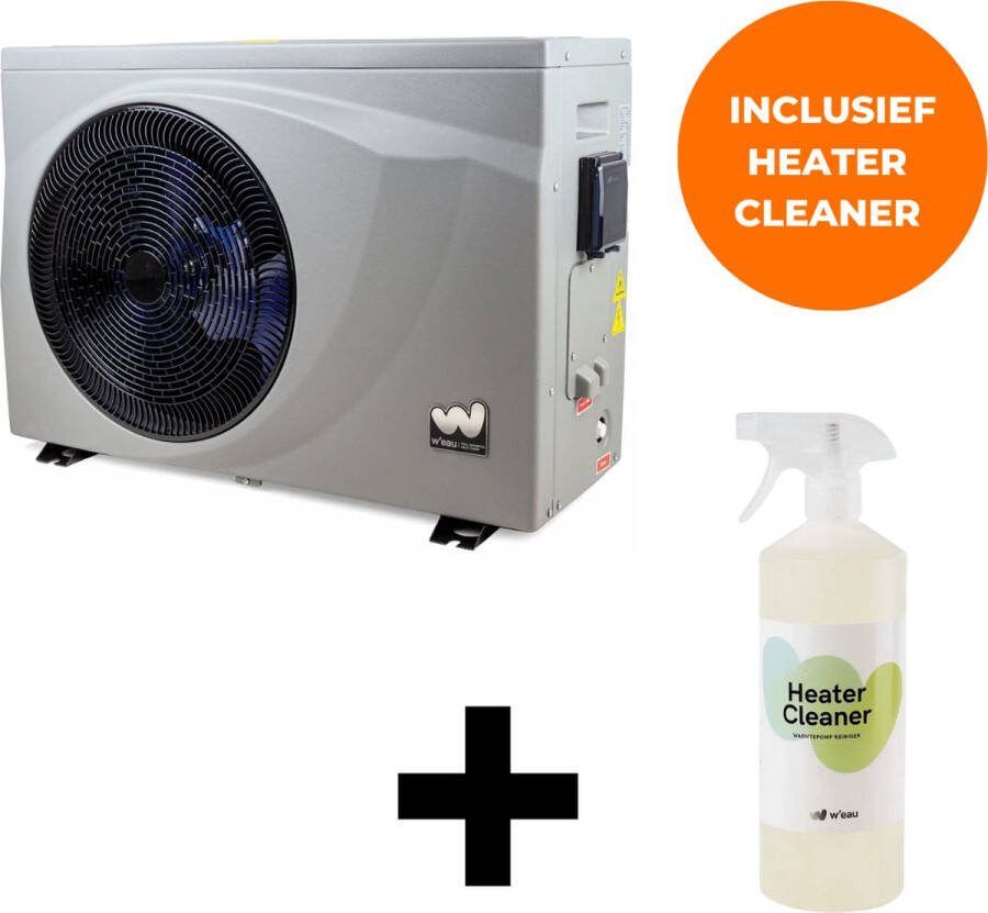 W'eau Full inverter zwembad warmtepomp 7 6kW Warmtepomp zwembad Zeer lage geluidsniveau voor zwembaden tot 21.000L Inclusief Heater Cleaner