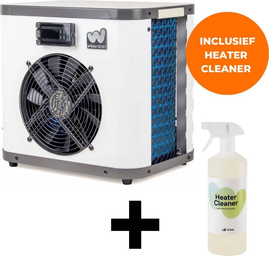 W'eau Mini Power zwembad warmtepomp 5 kW Warmtepomp zwembad Plug & Play Voor zwembaden tot 20.000L Inclusief Heater Cleaner