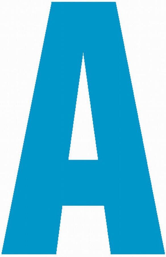 WEBCO Lettersticker A 10x5cm LICHTBLAUW plakletter huisnummersticker toevoeging huisnummer