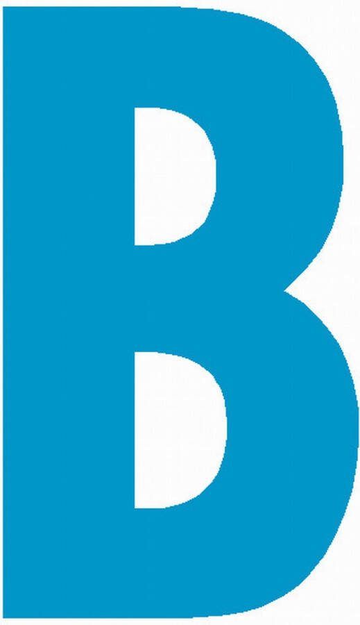 WEBCO Lettersticker B 10x5cm LICHTBLAUW plakletter huisnummersticker toevoeging huisnummer