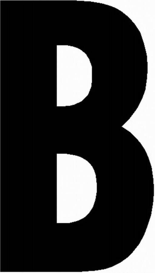 WEBCO Lettersticker B ZWART 10x5cm plakletter huisnummersticker toevoeging huisnummer