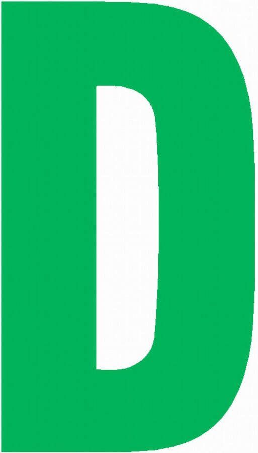 WEBCO Lettersticker D 10x5cm GROEN plakletter huisnummer toevoeging magazijnen showrooms tuincentra