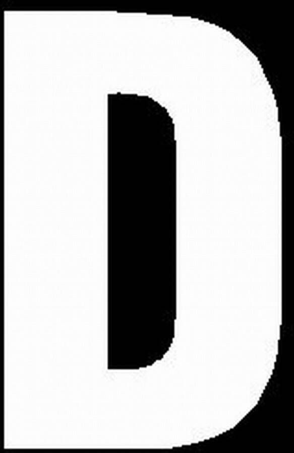 WEBCO Lettersticker D WIT 10x5cm plakletter huisnummersticker toevoeging huisnummer