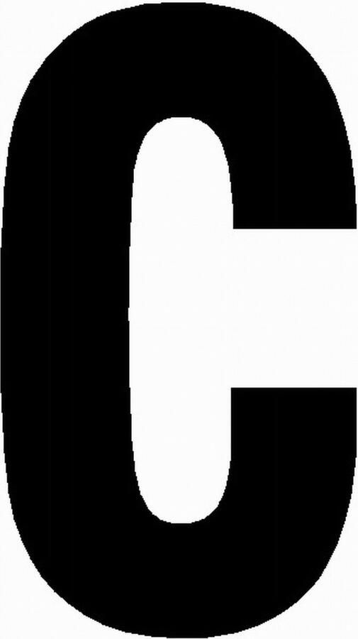 WEBCO Lettersticker C ZWART 10x5cm plakletter huisnummersticker toevoeging huisnummer