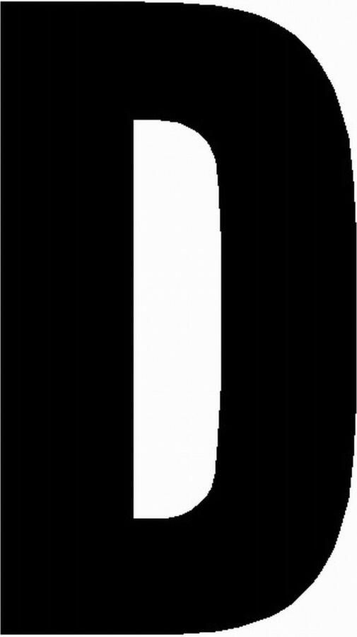 WEBCO Lettersticker D ZWART 10x5cm plakletter huisnummersticker toevoeging huisnummer