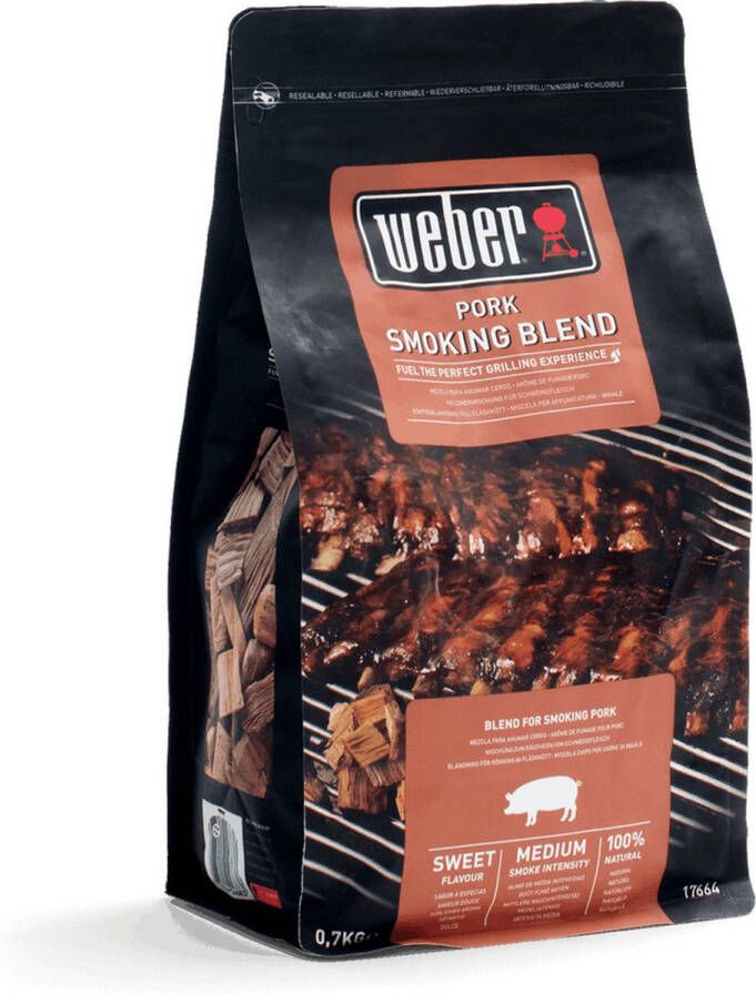 Weber Houtspaanders Smoking Blend rookchips mix 700 g voor varkensvlees