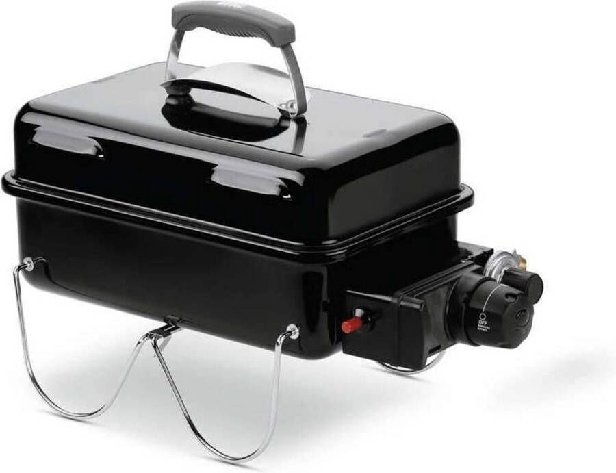 Weber Go-Anywhere Gas Barbecue 41x26 cm Roestvrijstalen branders Gasregelkop Incl. deksel