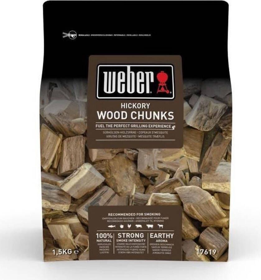 Weber Houtspaanders Wood Chunks Hickory 1 5 kg 100% natuurlijk