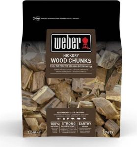 Weber Houtspaanders Wood Chunks Hickory 1 5 kg 100% natuurlijk