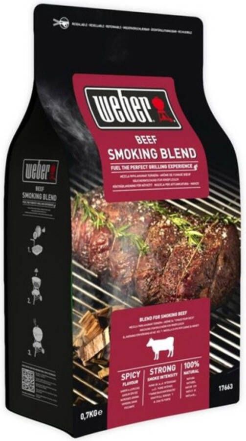 Weber Houtspaanders Rookmix Rundvlees Rookchips Mix 700 g rookhout chips voor rundvlees