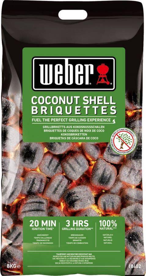 Weber Kokosbriketten Pillow Shape 8 kg