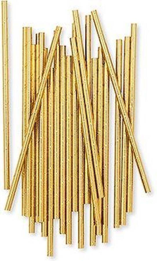 Weddingstar Papieren rietjes goud 25 stuks