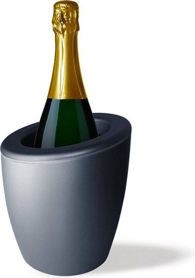 WEGG DEMI Metallic Design Champagnekoeler Wijnkoeler Italian Design Zonder ijs met Ice Packs Titanium
