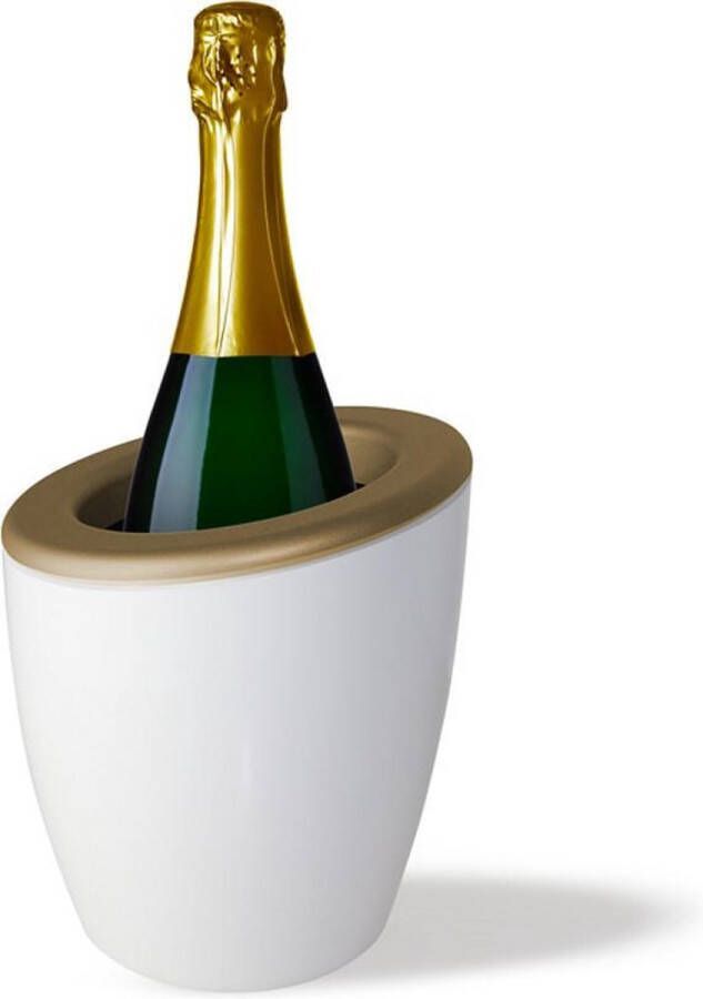 WEGG DEMI Mix Design Champagnekoeler Wijnkoeler Italian Design Zonder ijs met Ice Packs Wit Goud
