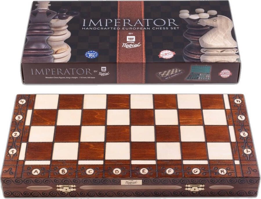 Wegiel Imperator luxe houten schaakspel 52 x 52 cm