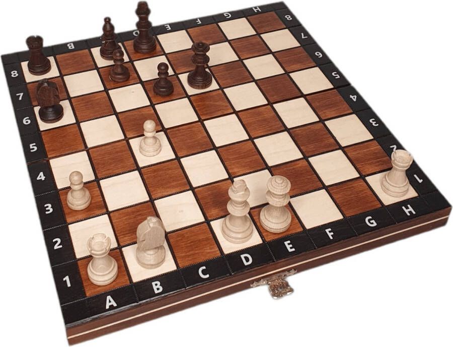 Wegiel Magnetisch houten schaakspel 26 x 26 cm