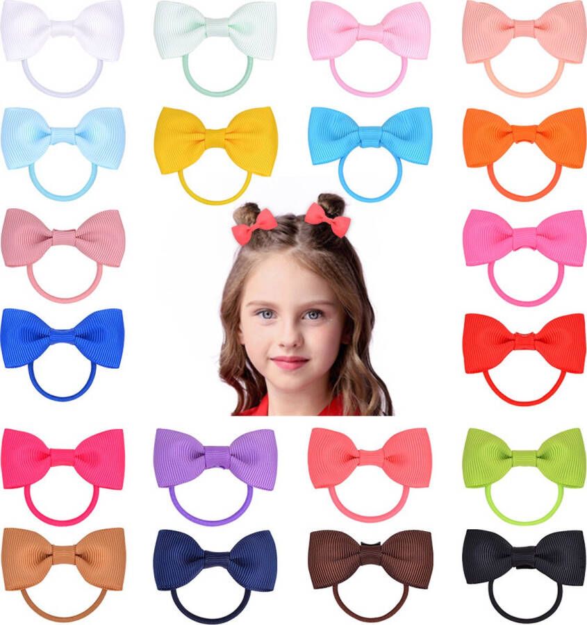 Wehl Commerce Basic haarelastiekjes met strik 15 stuks in 6 verschillende kleuren mixs baby haaraccessoires baby haarspeldjes baby haarelastiekjes baby haarclips