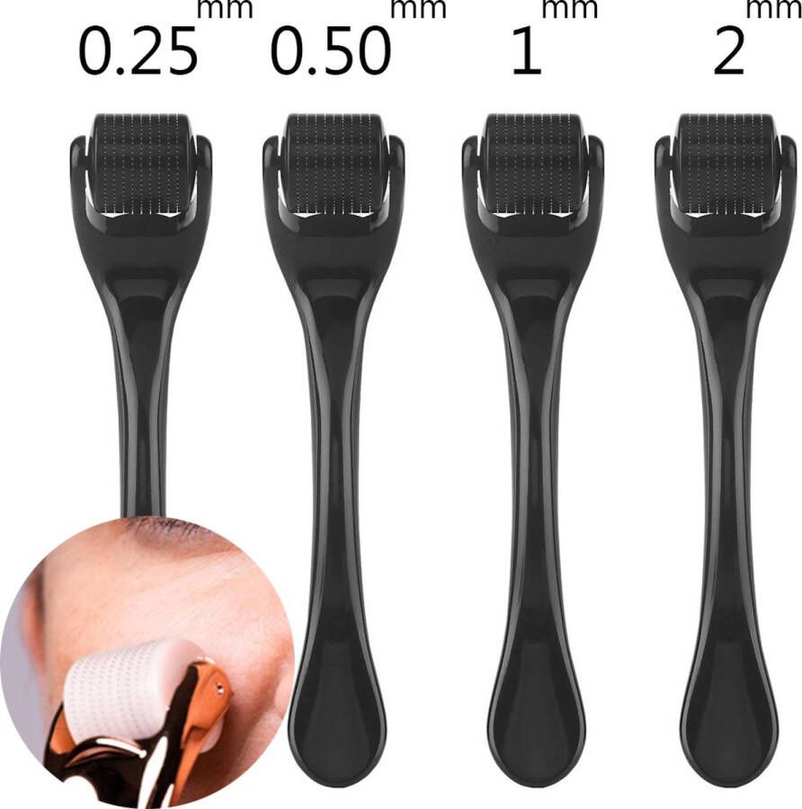 Wehl Commerce Dermarolling Titanium dermaroller voordeelpack 4 dermarollers 0.25mm 0.5mm 1mm & 2mm 540 actie premium Rose gold 0.5mm & 1mm incl. Beschermkap en Opbergdoosje dermaroller haargroei dermaroller 1.5mm- dermaroller 1 mm dermaroller 0