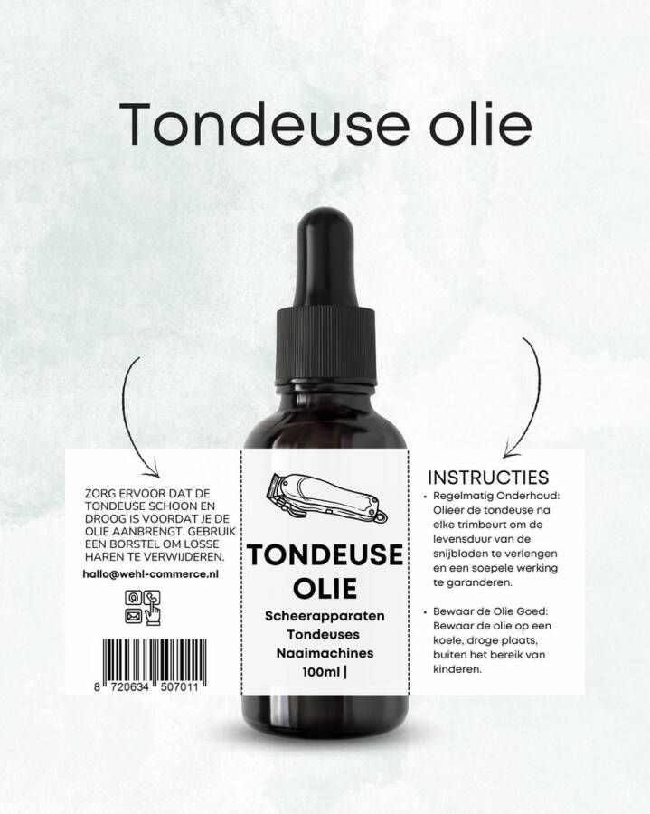 Wehl Commerce tondeuse olie naaimachine olie geschikt voor wahl olie scheerapparaat olie clipper oil