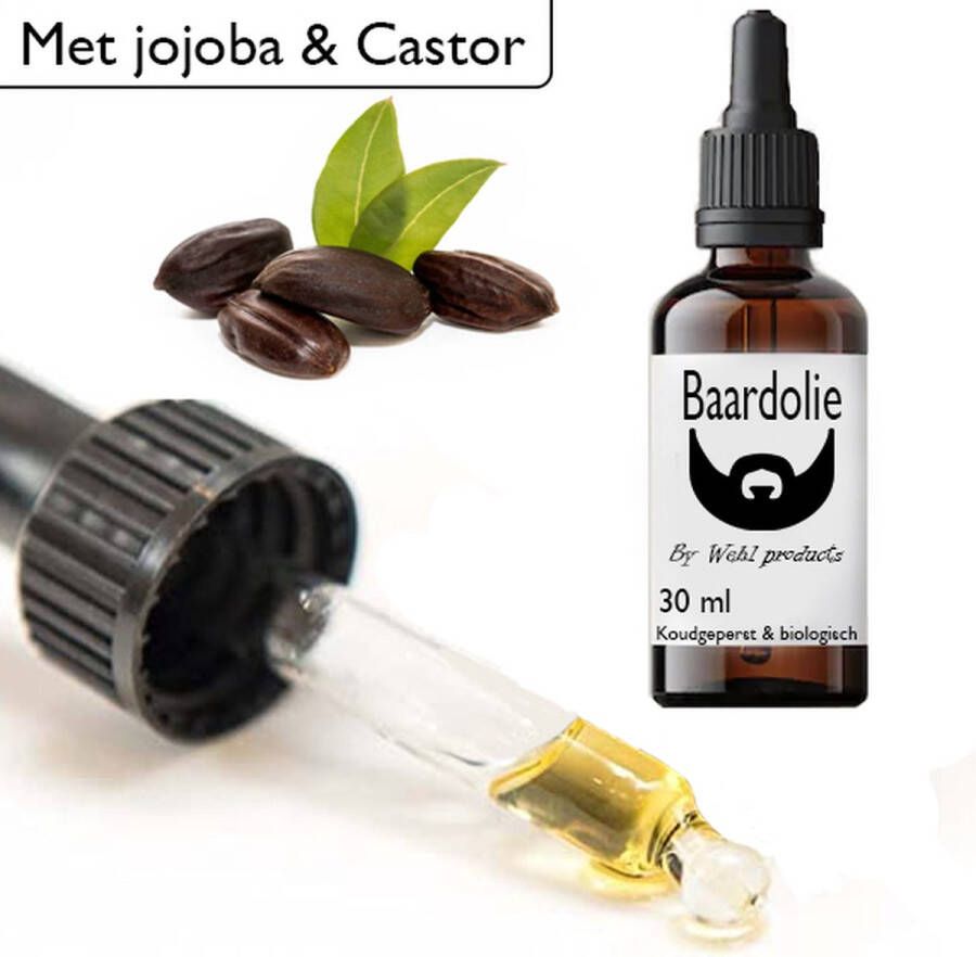 Wehl products Baardolie 30ml Beard oil Voor Korte & Lange Baard Baardverzorging Baard Olie Beard Oil Snor Verzorging Castor olie jojoba olie