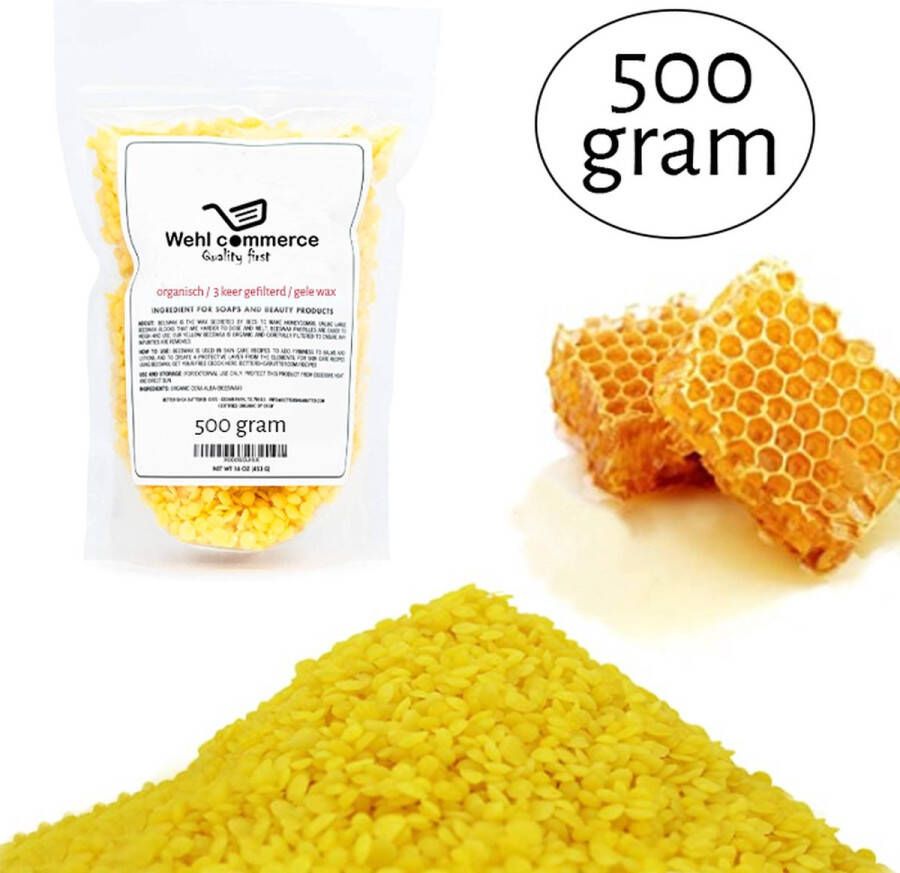 Wehl products Bijenwas korrels bijenwas 500 gram 100% zuiver bijenwas puur bijenwas kaarsen maken lippenbalsem maken bijenwas wraps maken