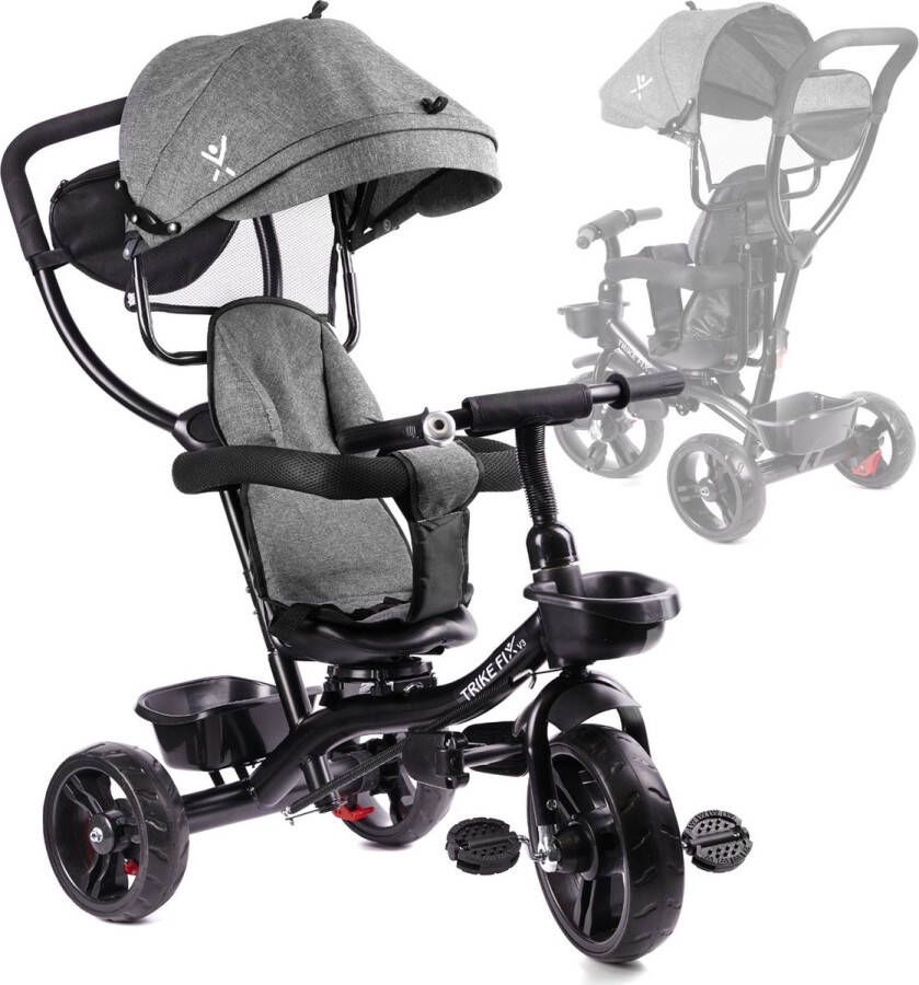 Weidenfell Trike Fix Lite driewieler grijs driewieler met duwstang- driewieler kind