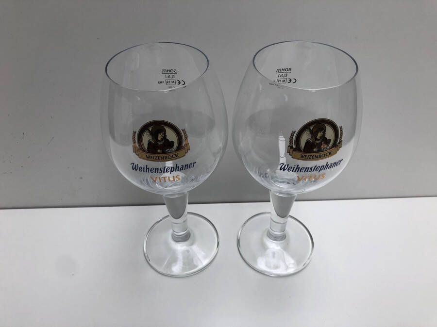 Weihenstephaner Weizenbock Vitus Bierglas Speciaalbierglas bokaal set 2x50cl bierglazen