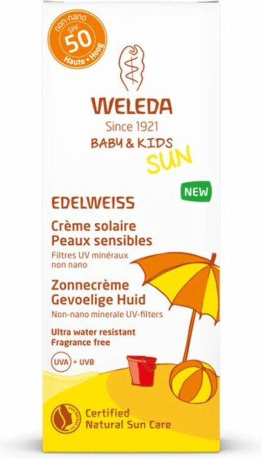 Weleda 2x Edelweiss Zonnecrème Gevoelige Huid SPF50 50 ml