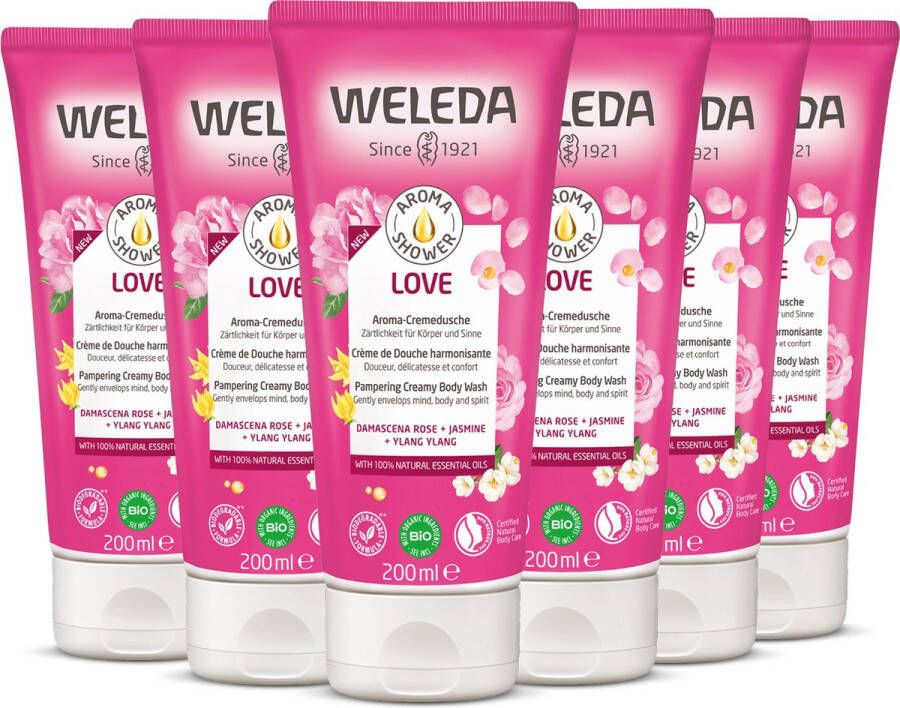 Weleda Aroma Shower Love Douchecrème Voordeelverpakking 6x200ml 100% natuurlijk