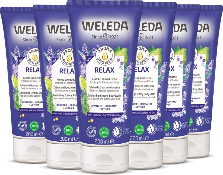 Weleda Aroma Shower Relax Douchecrème Voordeelverpakking 6x200ml 100% natuurlijk