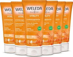 Weleda duindoorn vitality douchecreme 6 x 200 ml voordeelverpakking