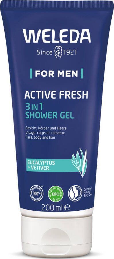 Weleda 3in1 Active Fresh Douchegel Men 200ml 100% natuurlijk
