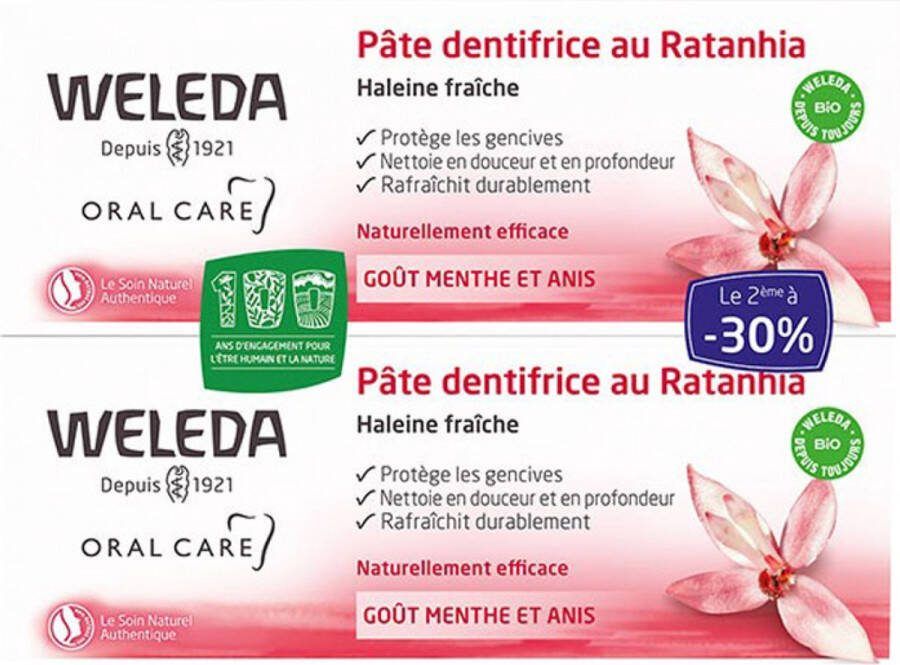 Weleda Ratanhia Tandpasta Set van 2 x 75 ml