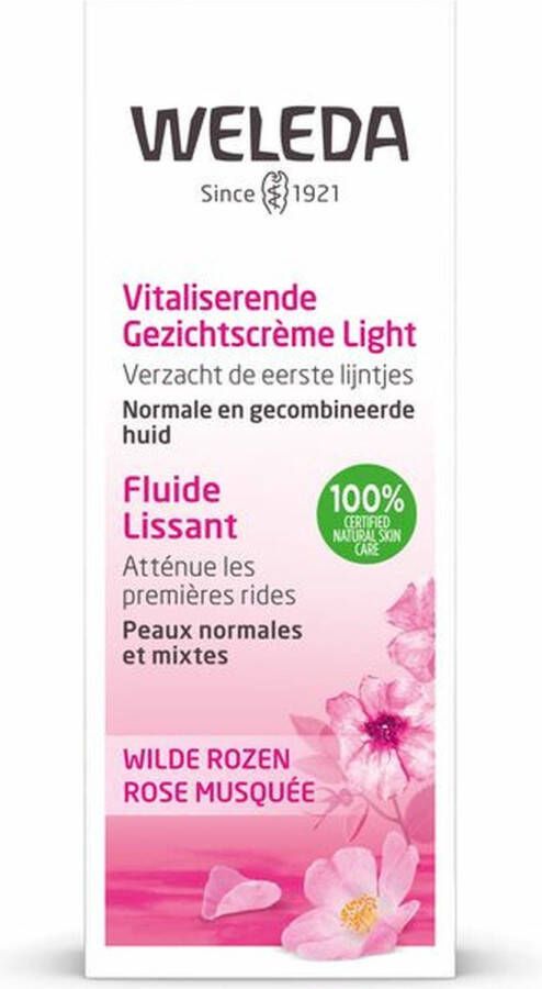 Weleda Vitaliserende Gezichtscrème Light Wilde Rozen 30ml 100% natuurlijk