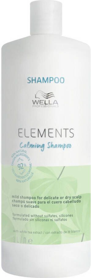 Wella Elements Calming Shampoo 1000 ml Normale shampoo vrouwen Voor Alle haartypes