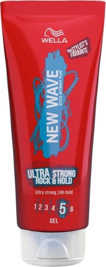 Wella New Wave Rock & Hold 200 ml 6 x 200 ml Gel Voordeelverpakking