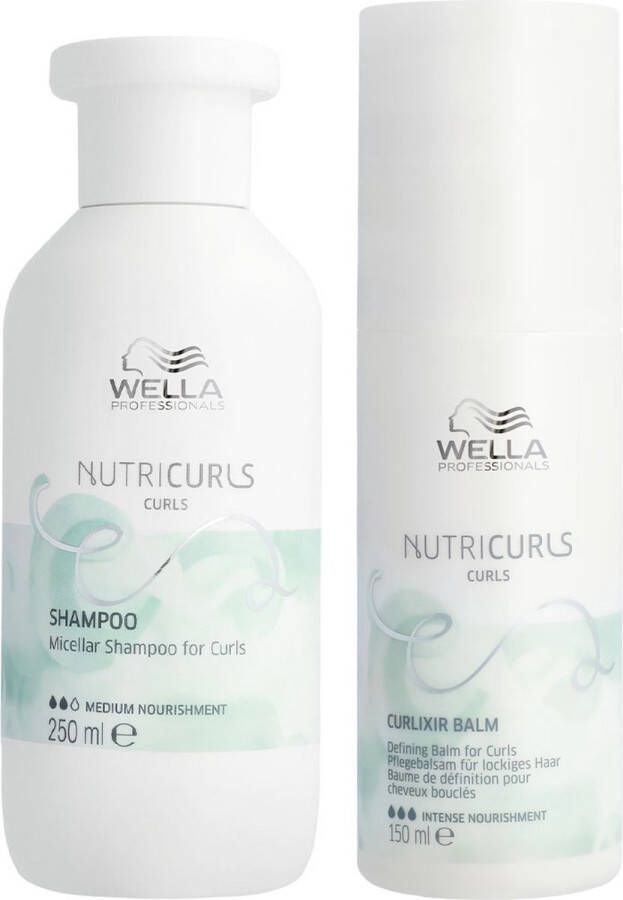 Wella Nutricurls Shampoo Curls 250ml Nutricurls Curlixer 150ml Voordeelverpakking