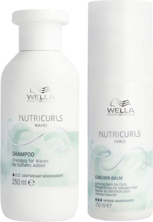 Wella Nutricurls Shampoo Waves 250ml Nutricurls Curlixer 150ml Voordeelverpakking