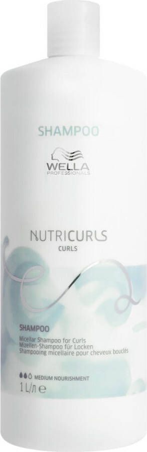 Wella Professional s Nutricurls Shampoo for Curls 1000ML Normale shampoo vrouwen Voor Alle haartypes