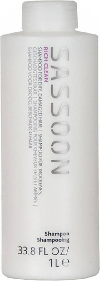 Wella SASSOON Rich Clean Shampoo -1000 ml Normale shampoo vrouwen Voor Alle haartypes