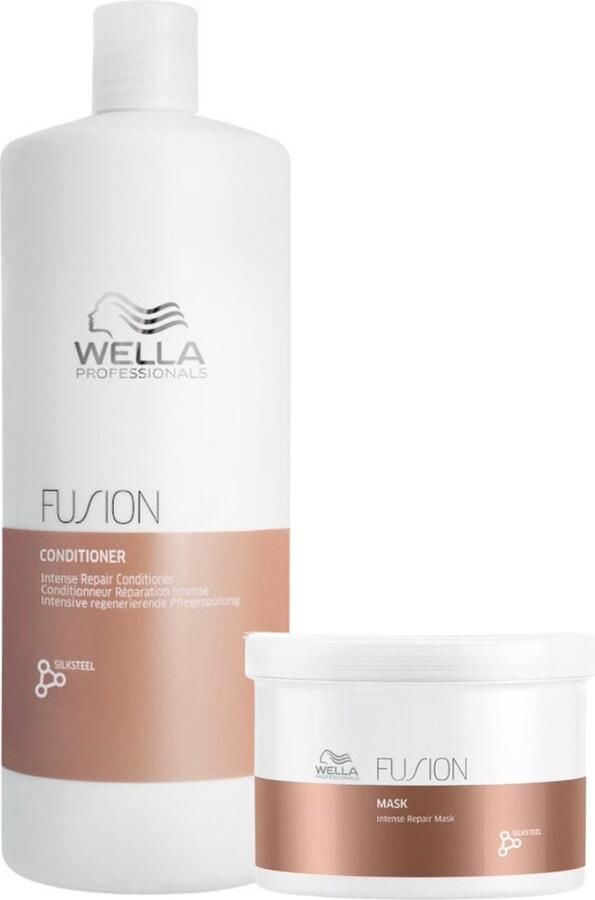 Wella Fusion Conditioner & Haarmasker Conditioner 1000ml & Haarmasker 500ml Voordeelverpakking
