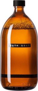Wellmark Badzeep bruin glas zwarte dop fles 1000ml tekst BATH soap